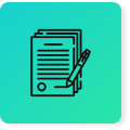 Document icon with aqua green background