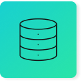 Stacked items icon with aqua green background