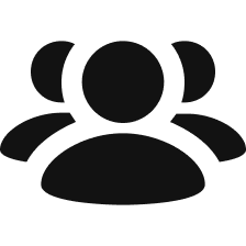 Black icon with 3 people