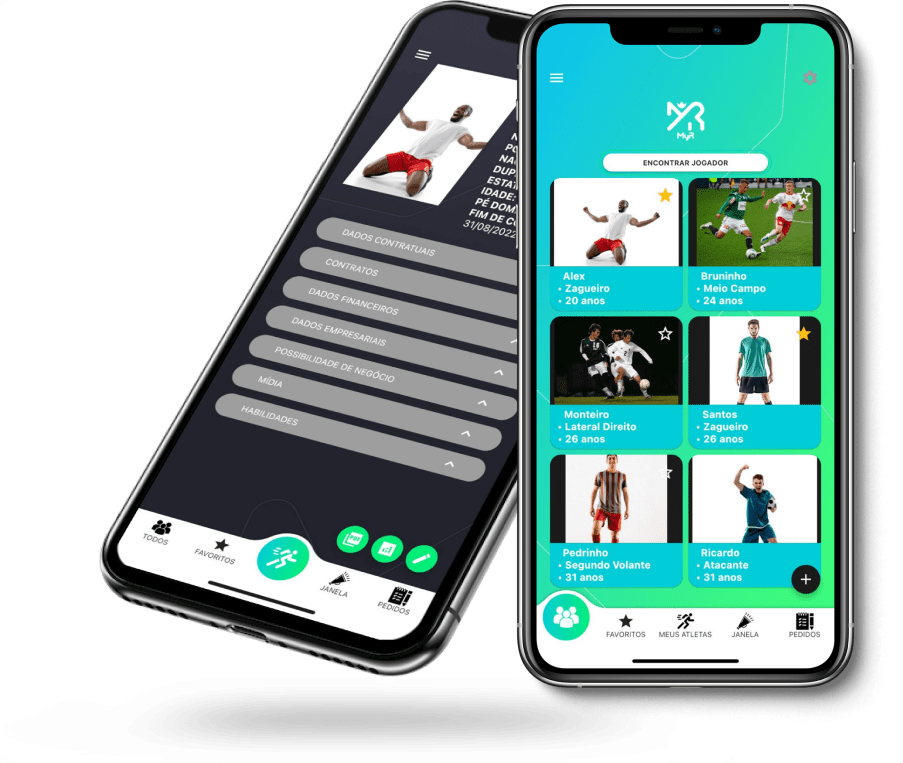 two phones showing the app features